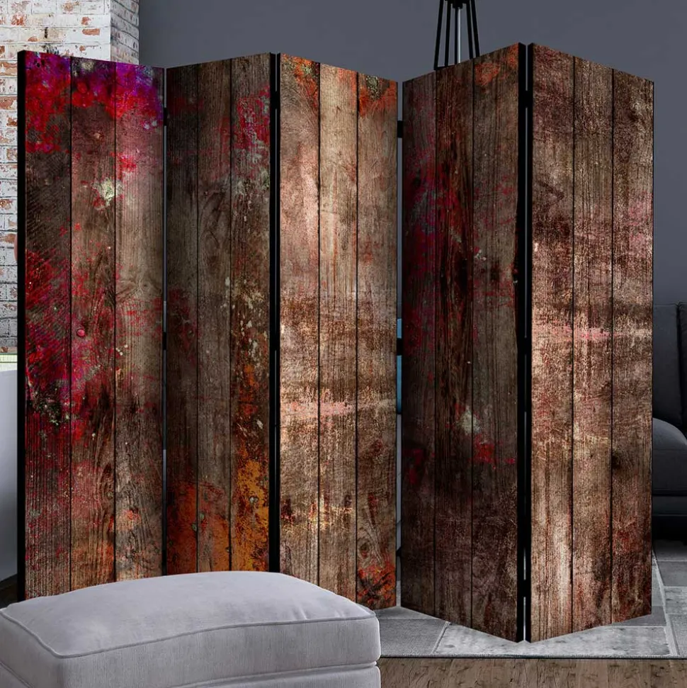 Shabby Chic Paravent in Bretterwand Optik - Nico