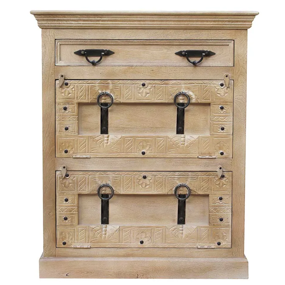 Shabby Chic Schuhkommode in Grey Wash - Abid