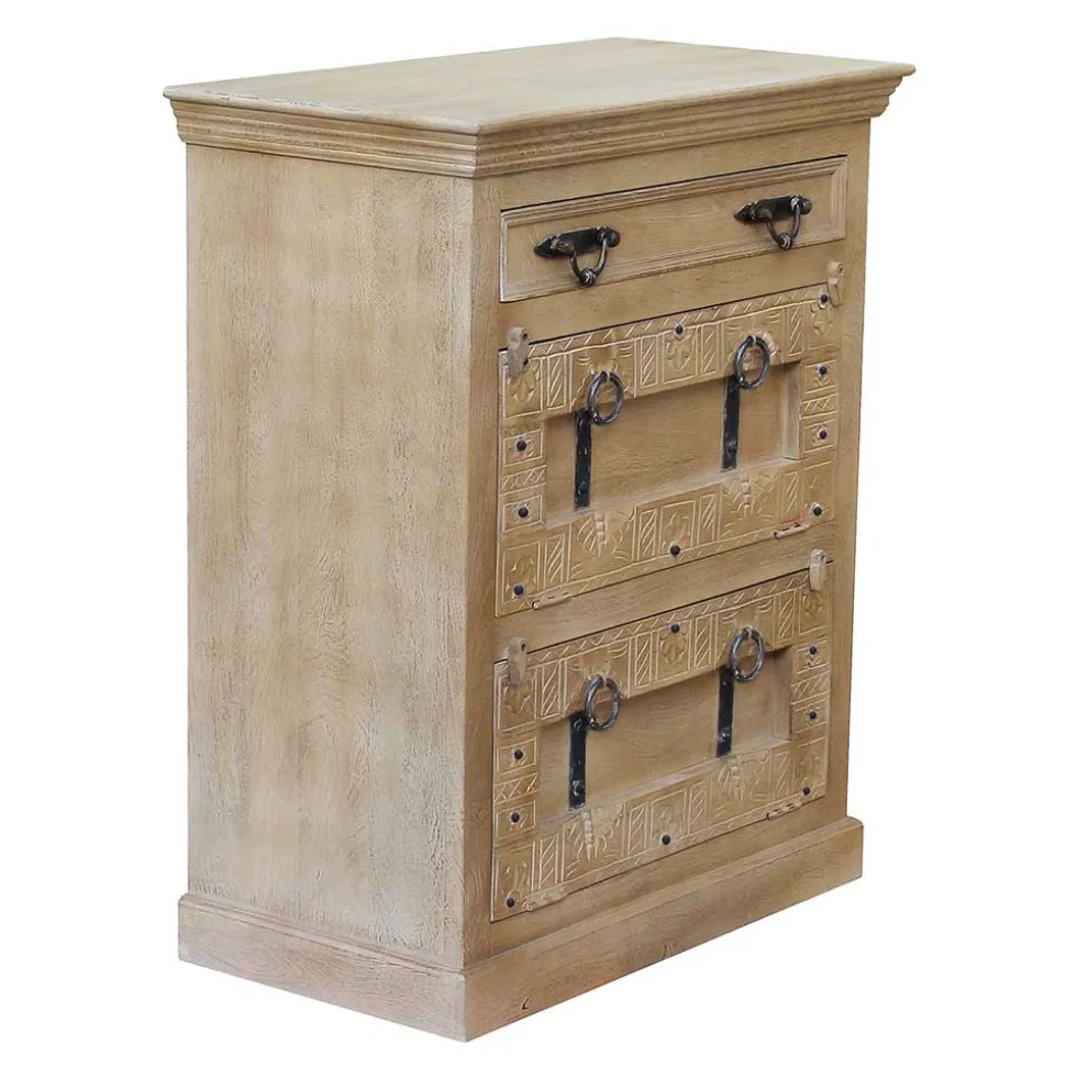 Shabby Chic Schuhkommode in Grey Wash - Abid