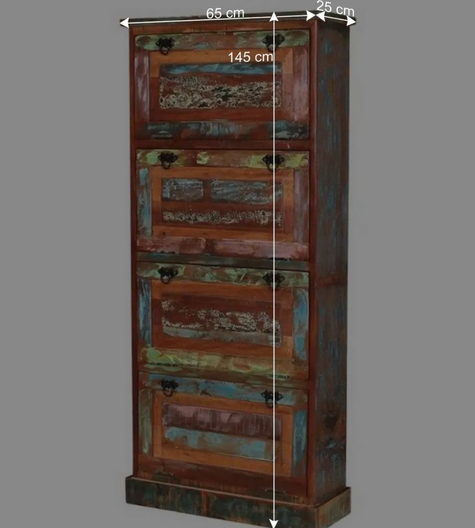 Shabby Chic Schuhschrank mit vier Klappen - Jamaica