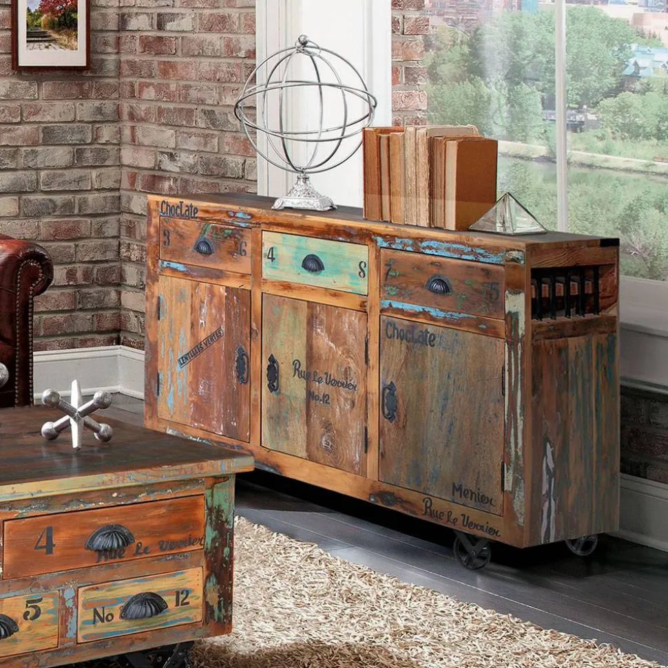 Shabby Chic Sideboard aus Recyclingholz - Vatrima