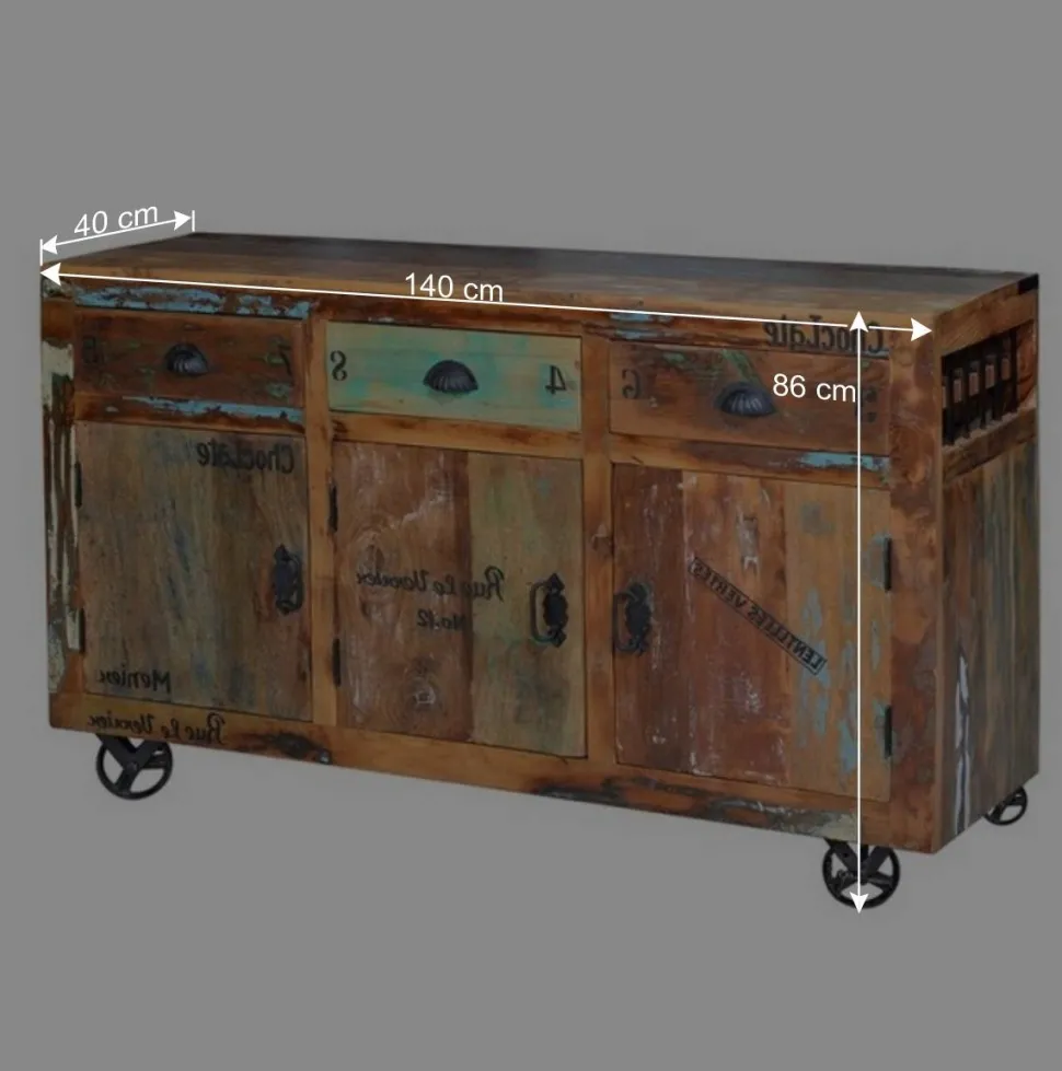 Shabby Chic Sideboard aus Recyclingholz - Vatrima