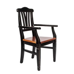 Shabby Chic Stuhl Sacrala in Schwarz