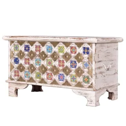 Shabby Chic Truhe in Antikweiß - Mirell