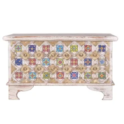 Shabby Chic Truhe in Antikweiß - Mirell