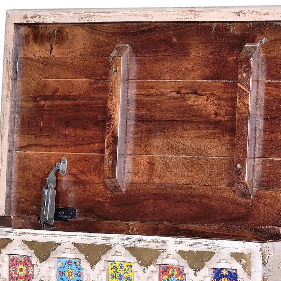 Shabby Chic Truhe in Antikweiß - Mirell