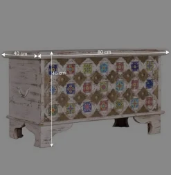 Shabby Chic Truhe in Antikweiß - Mirell