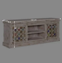 Shabby Chic TV Lowboard in Antikweiß - Mirell