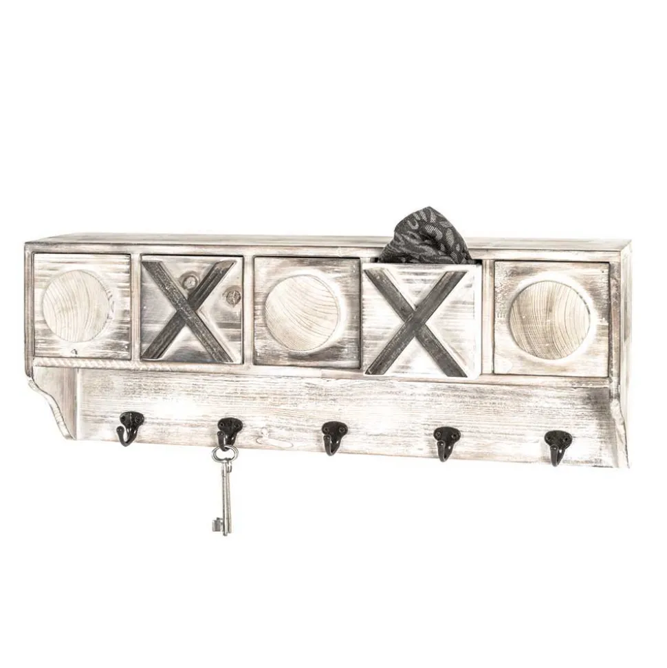 Shabby Chic Wandgarderobe mit fünf Schubladen - Amy