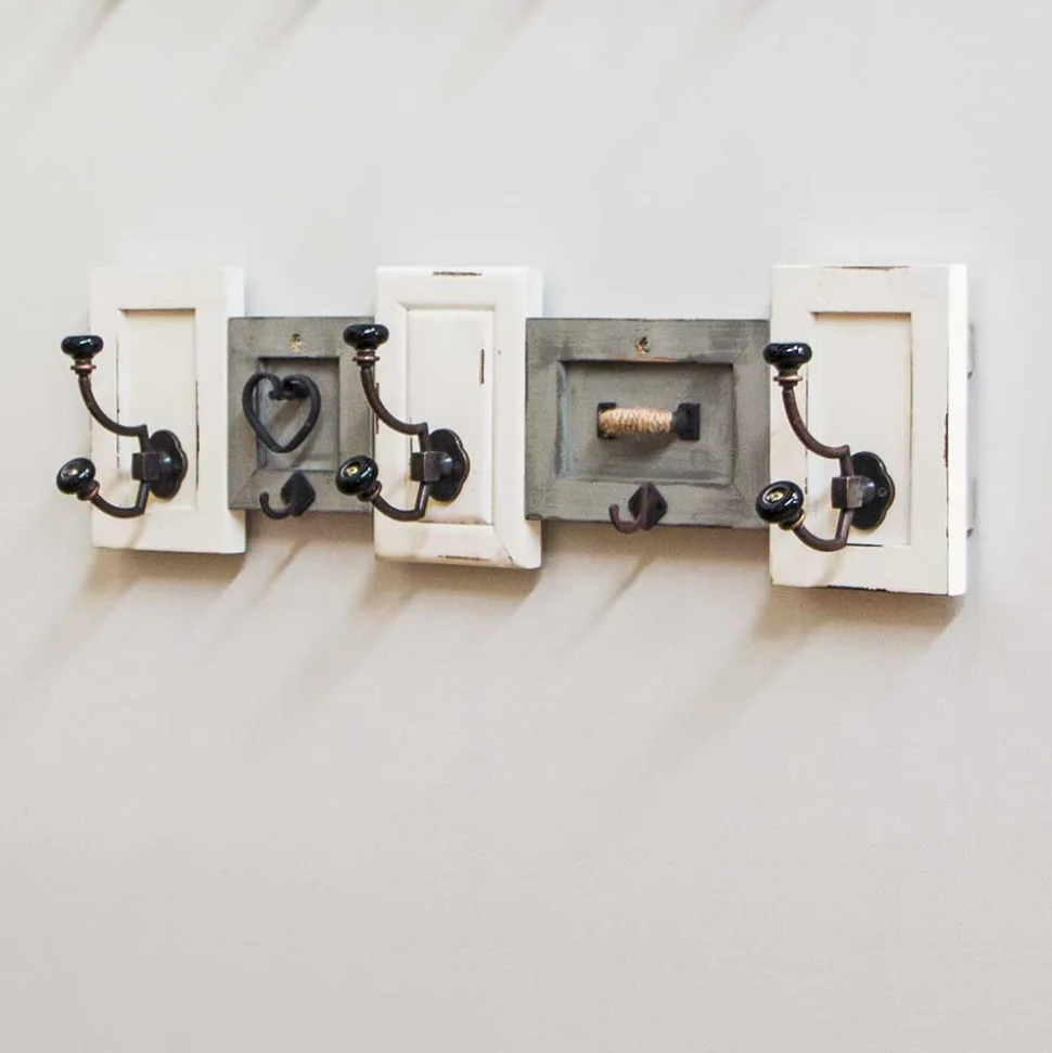 Shabby Chic Wandgarderobe aus Holz lackiert - Iwalian