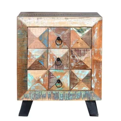 Shabby Design Nachtkommode aus Recyclingholz - Zeremonia