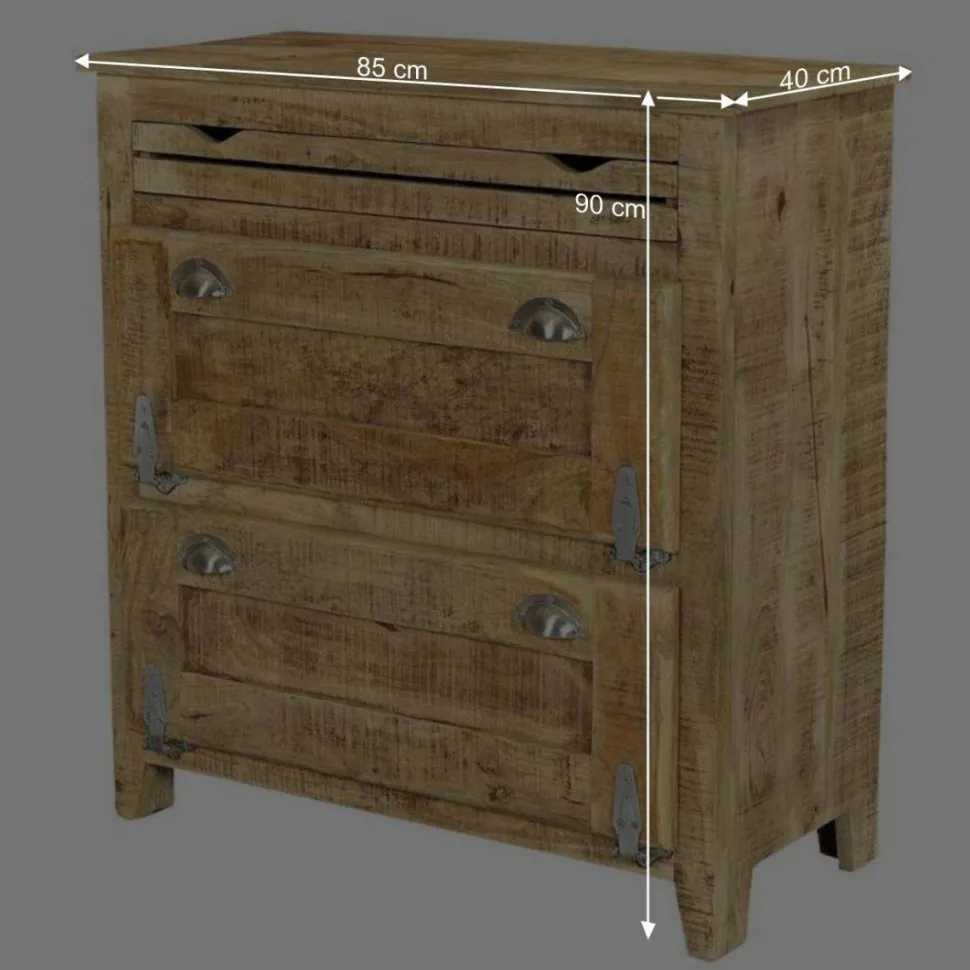 Shabby Design Schuhschrank mit 2 Klappen - Suennas