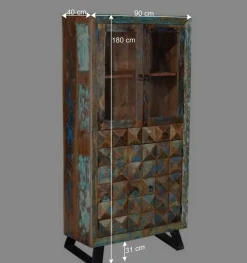 Shabby Design Vitrine aus Recyclingholz - Zeremonia