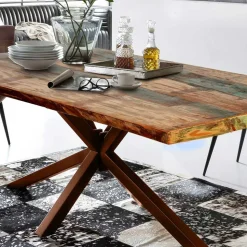 Shabby Designtisch aus Recyclingholz Bunt - Montesa