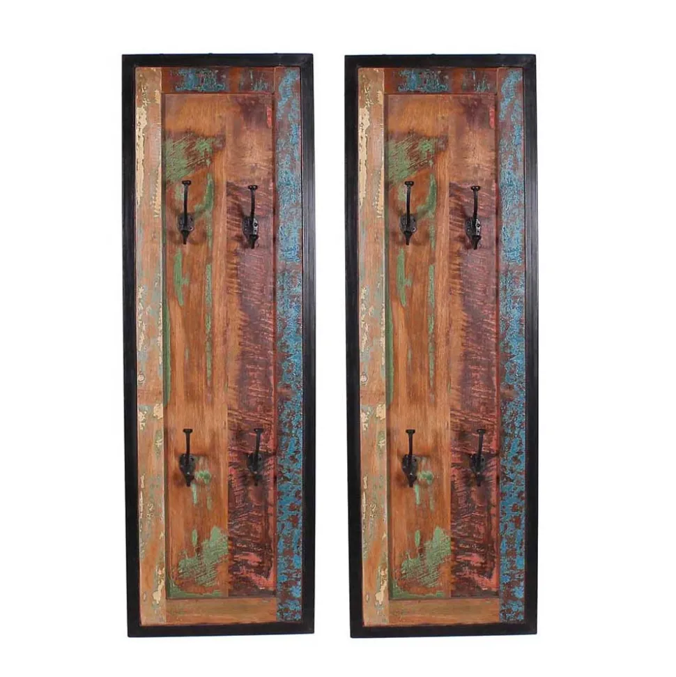 Shabby Garderobenmöbel aus Massivholz - Ensley (sechsteilig)