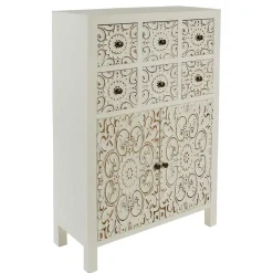 Shabby Highboard mit Ornament Muster Front - Acacio