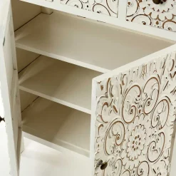 Shabby Highboard mit Ornament Muster Front - Acacio