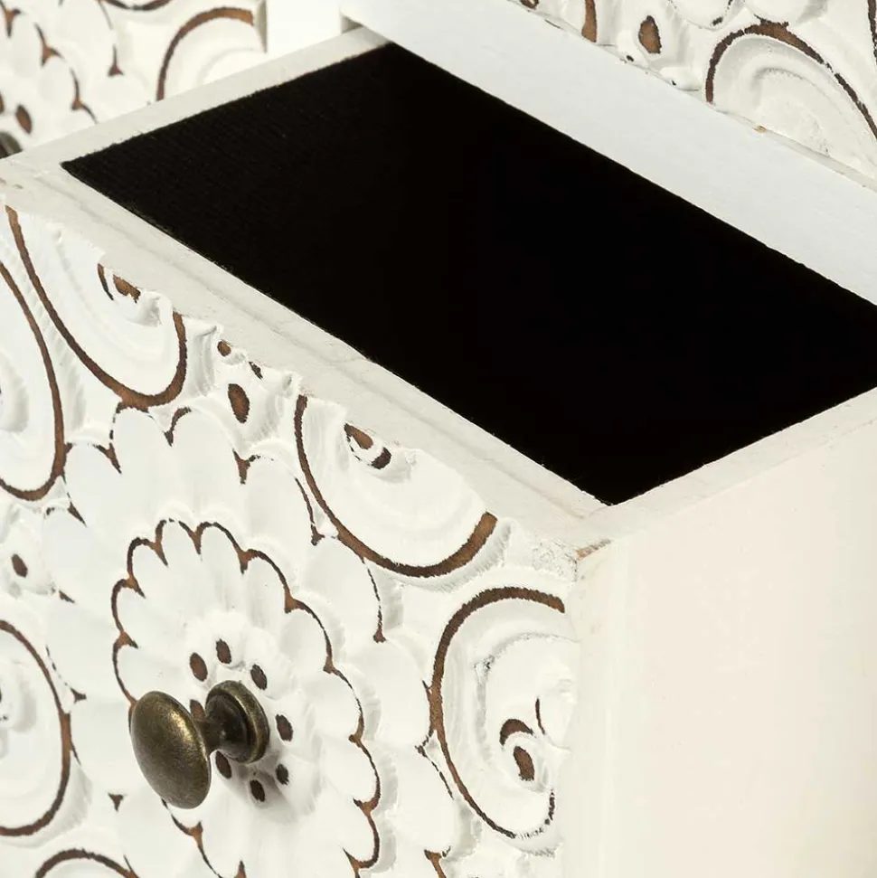 Shabby Highboard mit Ornament Muster Front - Acacio