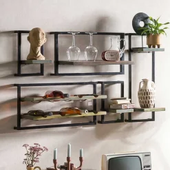 Shabby Hängeregale inkl Flaschenregal - Jamaica (fünfteilig)