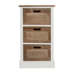 Shabby Nachtkommode Benet in Weiß Holz