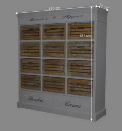 Shabby Schuhschrank Calavon in Weiß