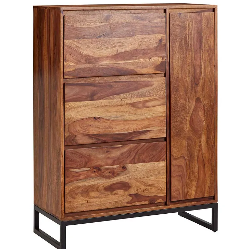 Sheesham Schuhschrank mit Bügelgestell - Elmin