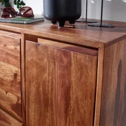 Sheesham Schuhschrank mit Bügelgestell - Elmin