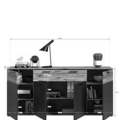 Sideboard & zwei Vitrinenschränke Set - Lucios (dreiteilig)