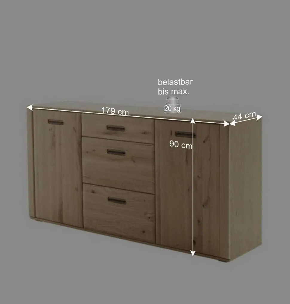 Sideboard in Asteiche Hell - Jevedaz