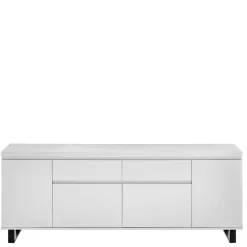 Sideboard in Weiß mit Schwarz - Atela