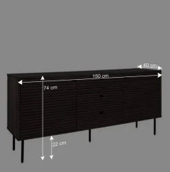 Sideboard mit dunklem Furnier in Braun - Wega
