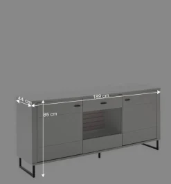 Sideboard mit Glaseinsatz modern - Varzino