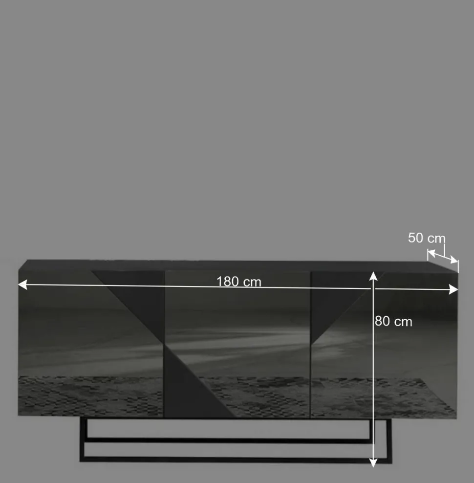 Sideboard mit rauchgrauem Spiegelglas - Razepta