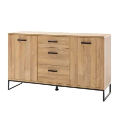 Sideboard mit schwarzem Bügelgestell offen - Truvisas