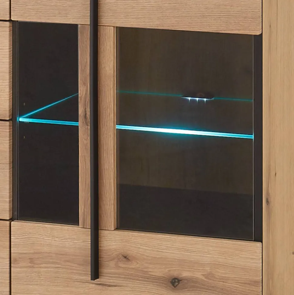 Sideboard Vitrine in Eiche Dekor - Brocus