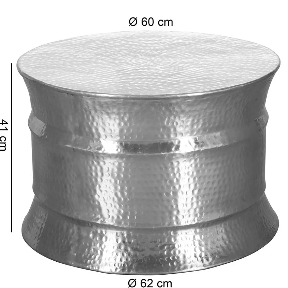 Silberfarbener Couchtisch aus Aluminium - Lucaz