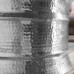 Silberfarbener Couchtisch aus Aluminium - Lucaz