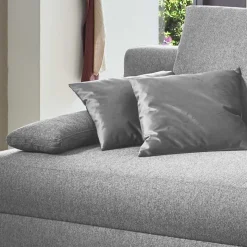 Silbergraue Klappcouch mit Federkern - Tephania