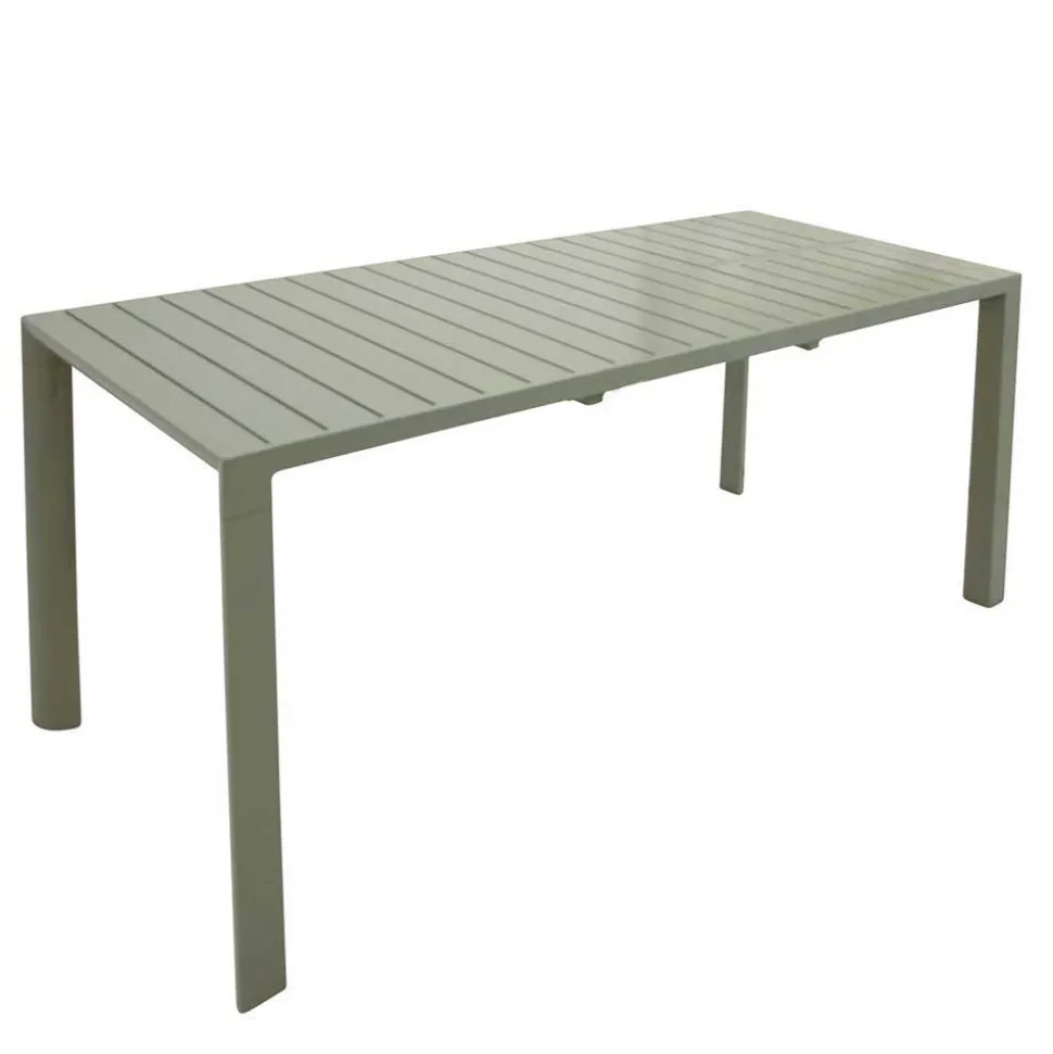 Silbergrauer Gartentisch mit Front Butterflyauszug - Sergio