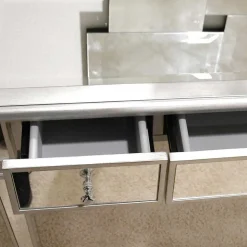 Silberner Schreibtisch mit Verspiegelung - Adda