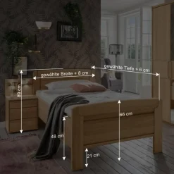 Singlebett & Nachtkommode Kombi Set - Emdsiva (zweiteilig)