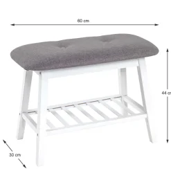 Sitzbank aus Bambus in Weiß mit Polster - Bilbaos