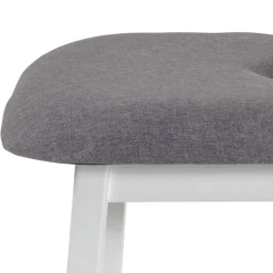 Sitzbank aus Bambus in Weiß mit Polster - Bilbaos