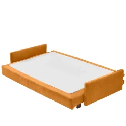 3-Sitzer Bettcouch in Gelb mit Eiche - Abruzzia