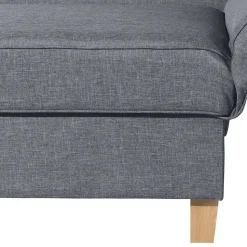 3-Sitzer Recamiere in Jeansblau mit Buche - Foresta