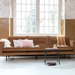 3-Sitzer Samtcouch in Honig Gelb - Saguan