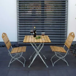 Sitzgrupe Garten Klappmöbel aus Robinie - Parvello (dreiteilig)