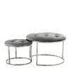 Sitzhocker Duo in Grau mit Silber - Vainy (zweiteilig)