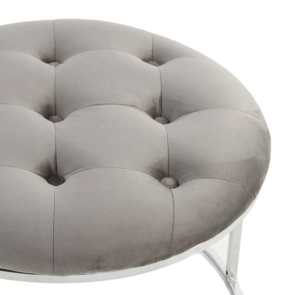 Sitzhocker Duo in Grau mit Silber - Vainy (zweiteilig)