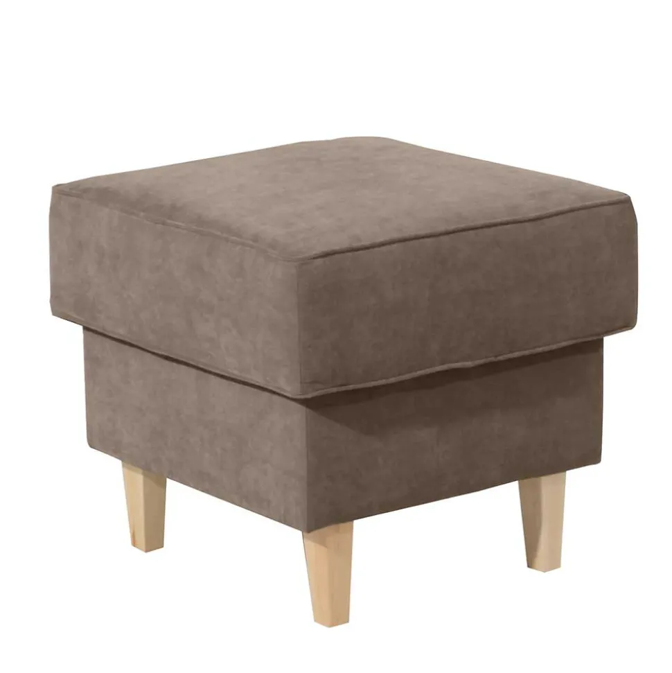 Sitzhocker in Beigegrau und Buche - Guardia